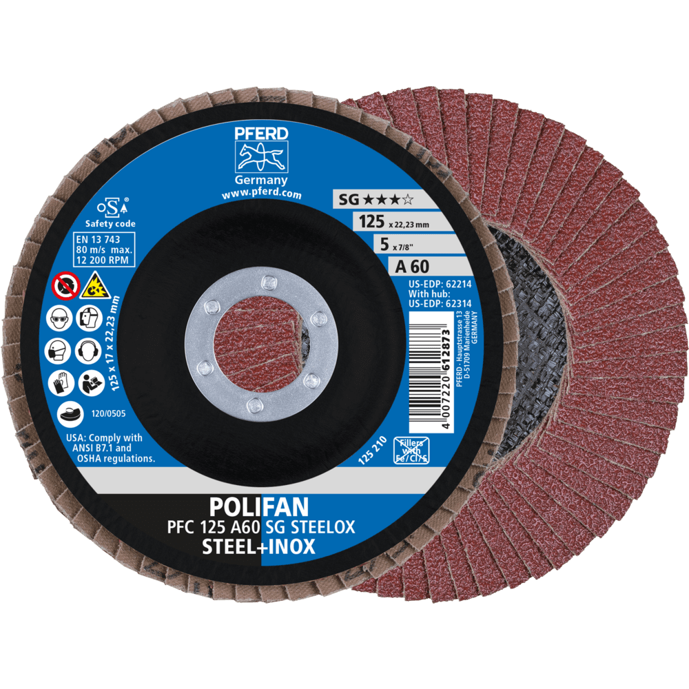 PFERD POLIFAN-Fächerscheiben PFC 125 A 60 SG STEELOX