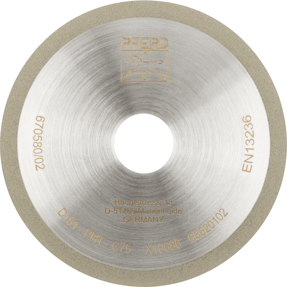 PFERD Dia.- und CBN-Werkzeuge Kunstharz 1A1R 100-1-5-20 D 151 PHT C75