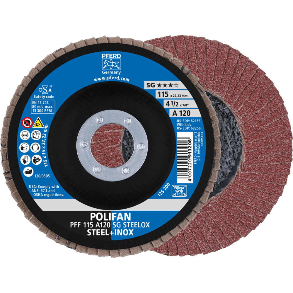 PFERD POLIFAN-Fächerscheiben PFF 115 A 120 SG STEELOX