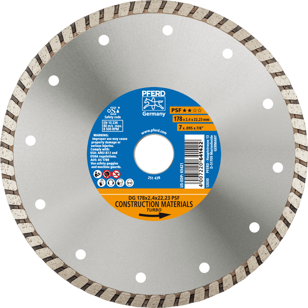 PFERD Diamantwerkzeuge für die Bauindustrie DG 178 x 2,4 x 22,23 PSF
