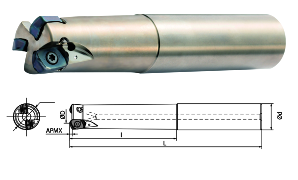 MFH Boost Schaftfräser  D= 40 Anzahl WSP: 5|Kyocera