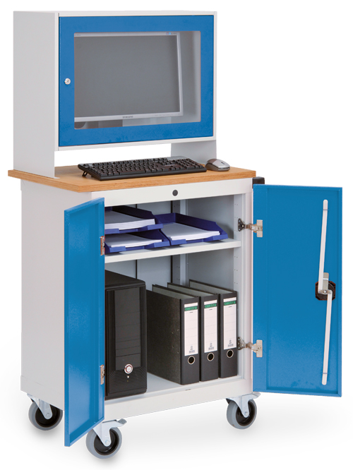 Monitoraufsatzgehäuse für Computerwagen