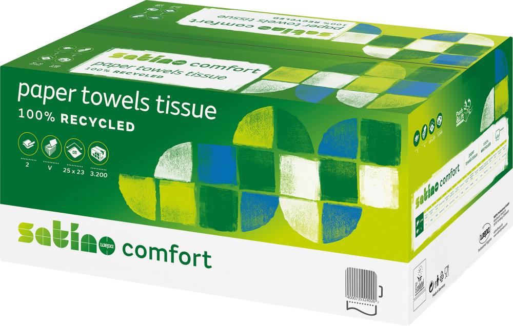 Handtuchp. SOFT 25x23cm 3200 Bl. Z-Falz (V-Falz)