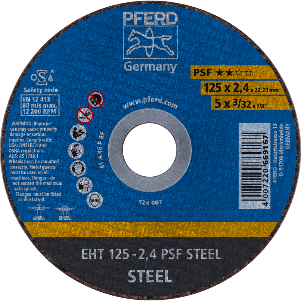 PFERD Trennscheiben EHT 125-2,4 PSF STEEL