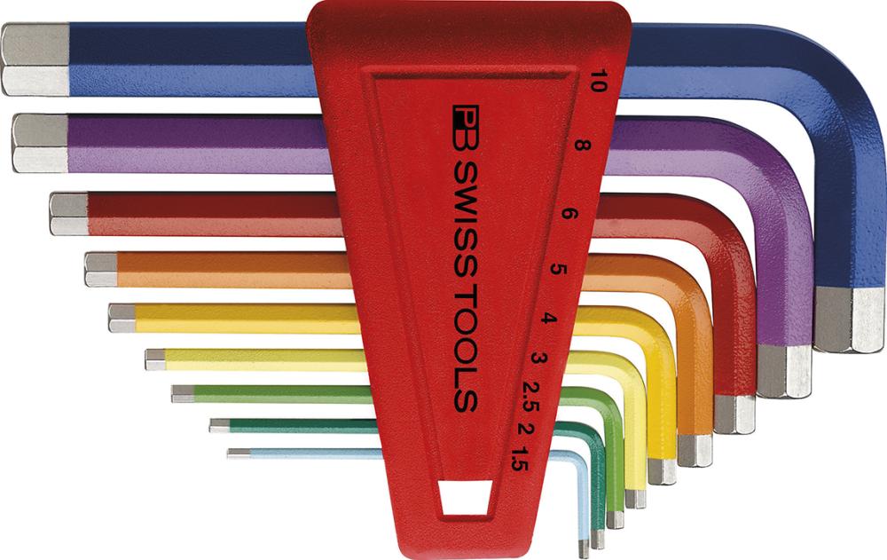 Winkelschraubendreher- Satz im Kunststoffhalter 9-teilig 1,5-10mm Rainbow PB Swiss Tools
