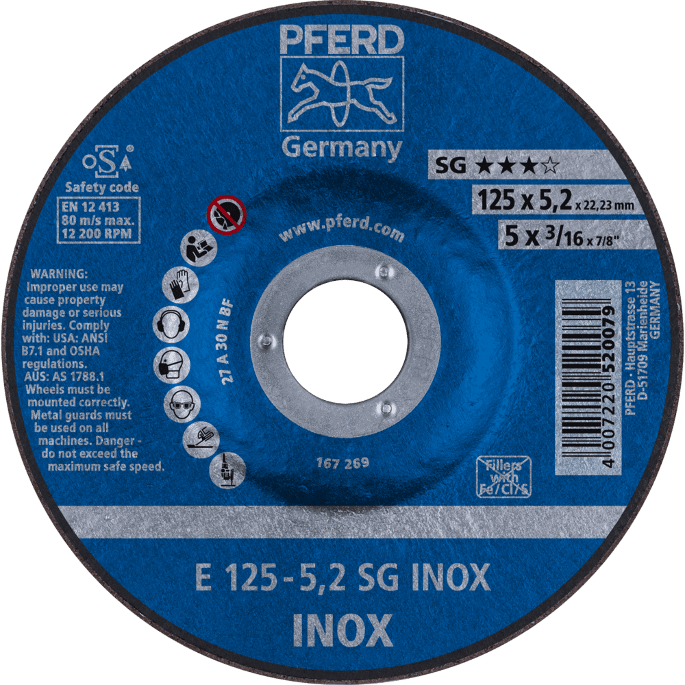 PFERD Schruppscheiben E 125-5,2 SG INOX