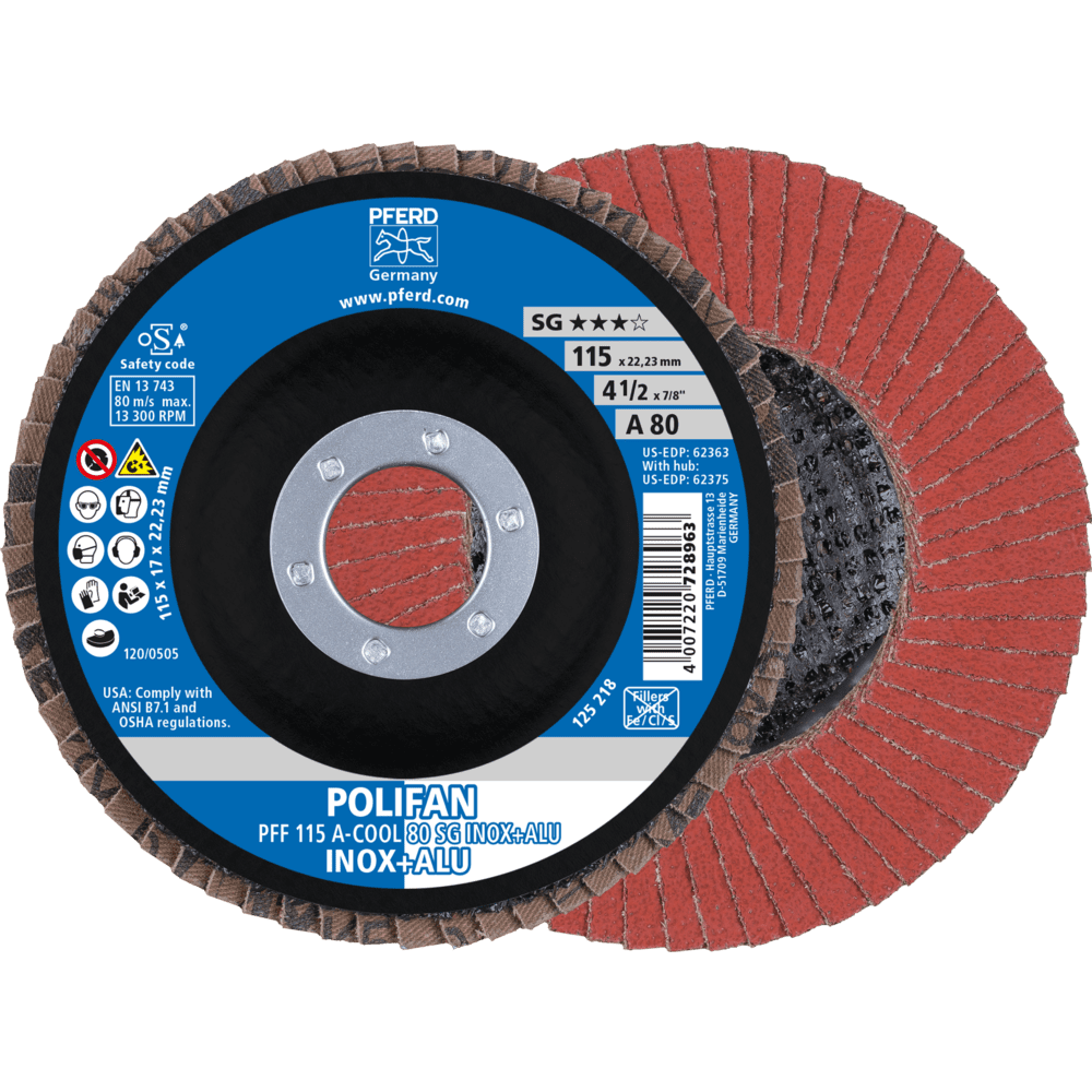 PFERD POLIFAN-Fächerscheiben PFF 115 A-COOL 80 SG INOX+ALU
