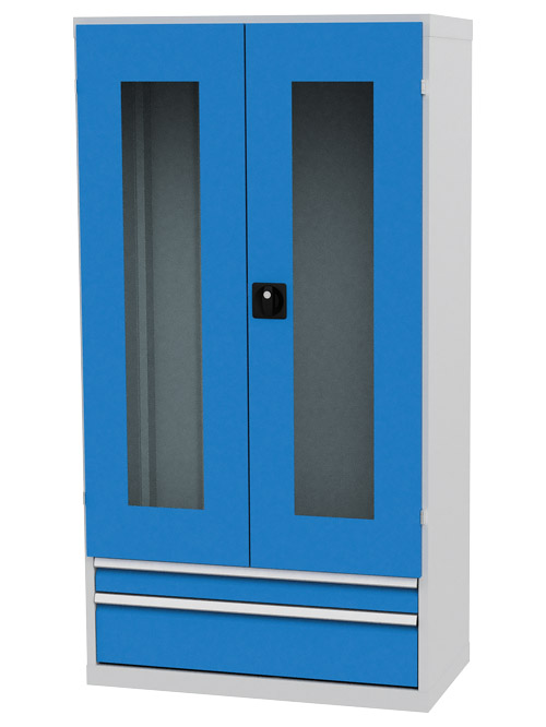 CNC-Flügeltürenschrank mit Sichttüren R 36-16, Leergehäuse mit Sichttüren (Pl...