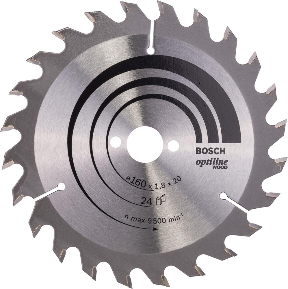 HM-Kreissägeblatt 160x1,8/1,2x20 24Z WZ BosVE à 1 Stück Optiline Wood BOSCH