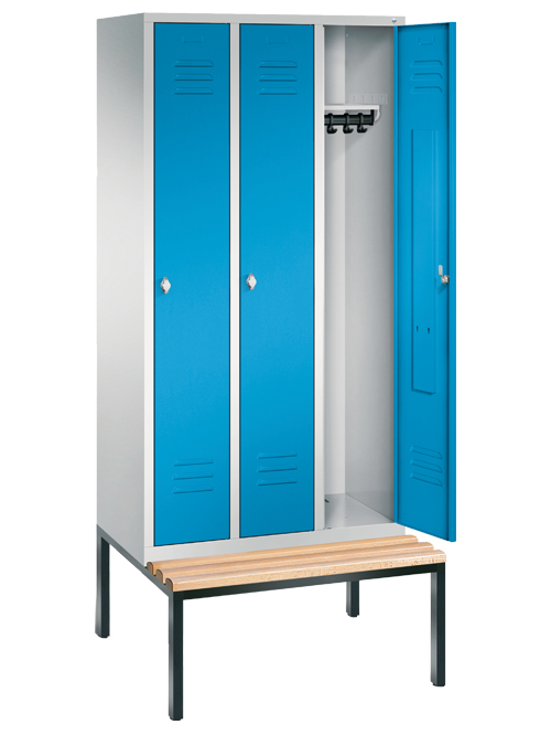 Garderobenschrank mit untergebauter Sitzbank, 2x Abteil, Abteilbreite in mm: ...