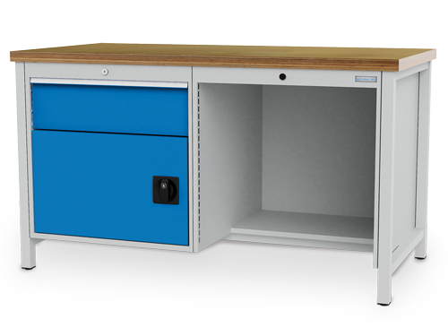 Kastenwerkbank, Tiefe 750 mm, R 24-24, Schubladenanzahl: 1, Anzahl Flügeltüre...