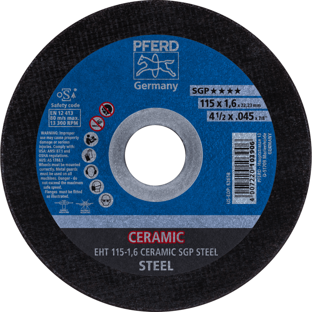 PFERD Trennscheiben EHT 115-1,6 CERAMIC SGP STEEL