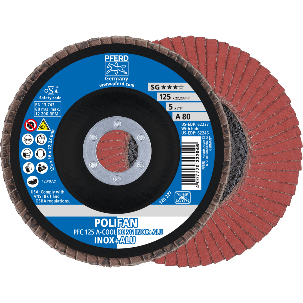 PFERD POLIFAN-Fächerscheiben PFC 125 A-COOL 80 SG INOX+ALU