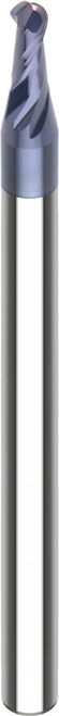 VHM-Mini-Vollradiusfräser HSC D1=0,4 D2=3 L2=1 L1=38 R=0,2 Z=2 HA TIALN