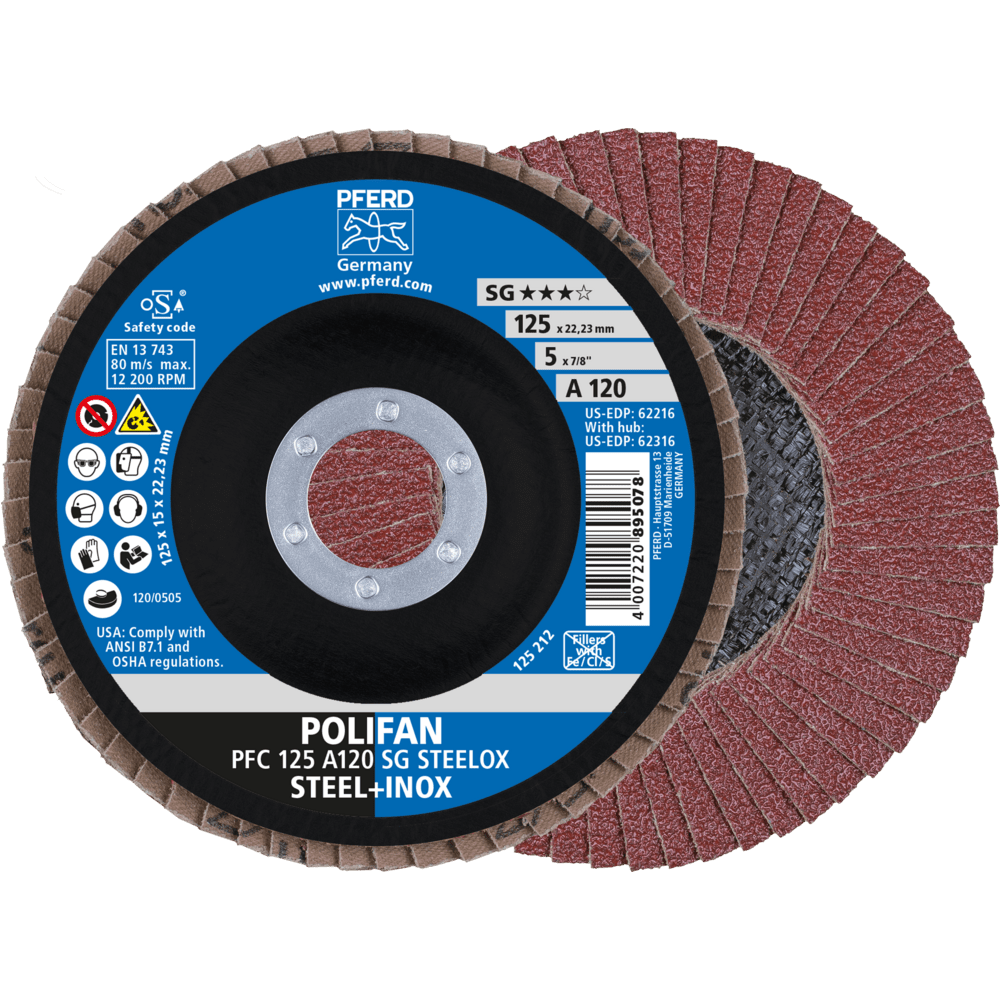 PFERD POLIFAN-Fächerscheiben PFC 125 A 120 SG STEELOX