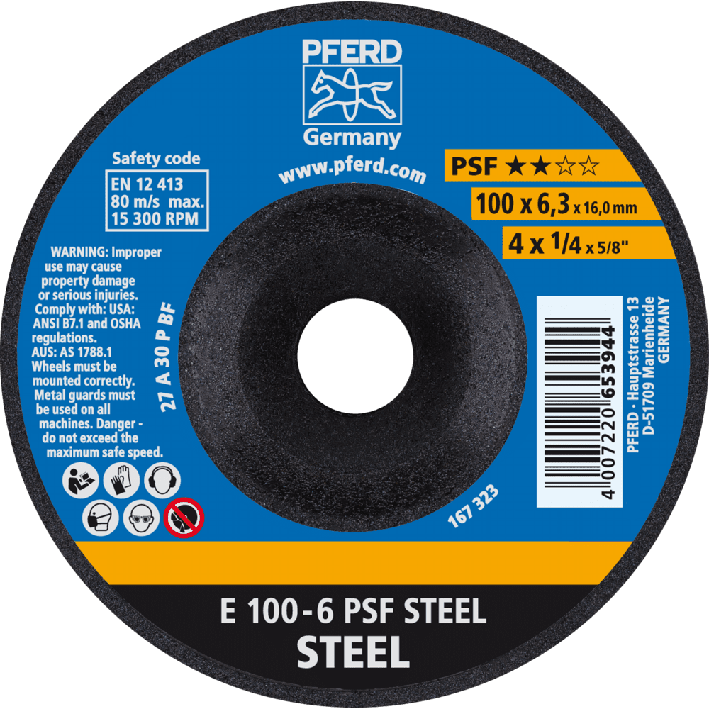 PFERD Schruppscheiben E 100-6 PSF STEEL/16,0