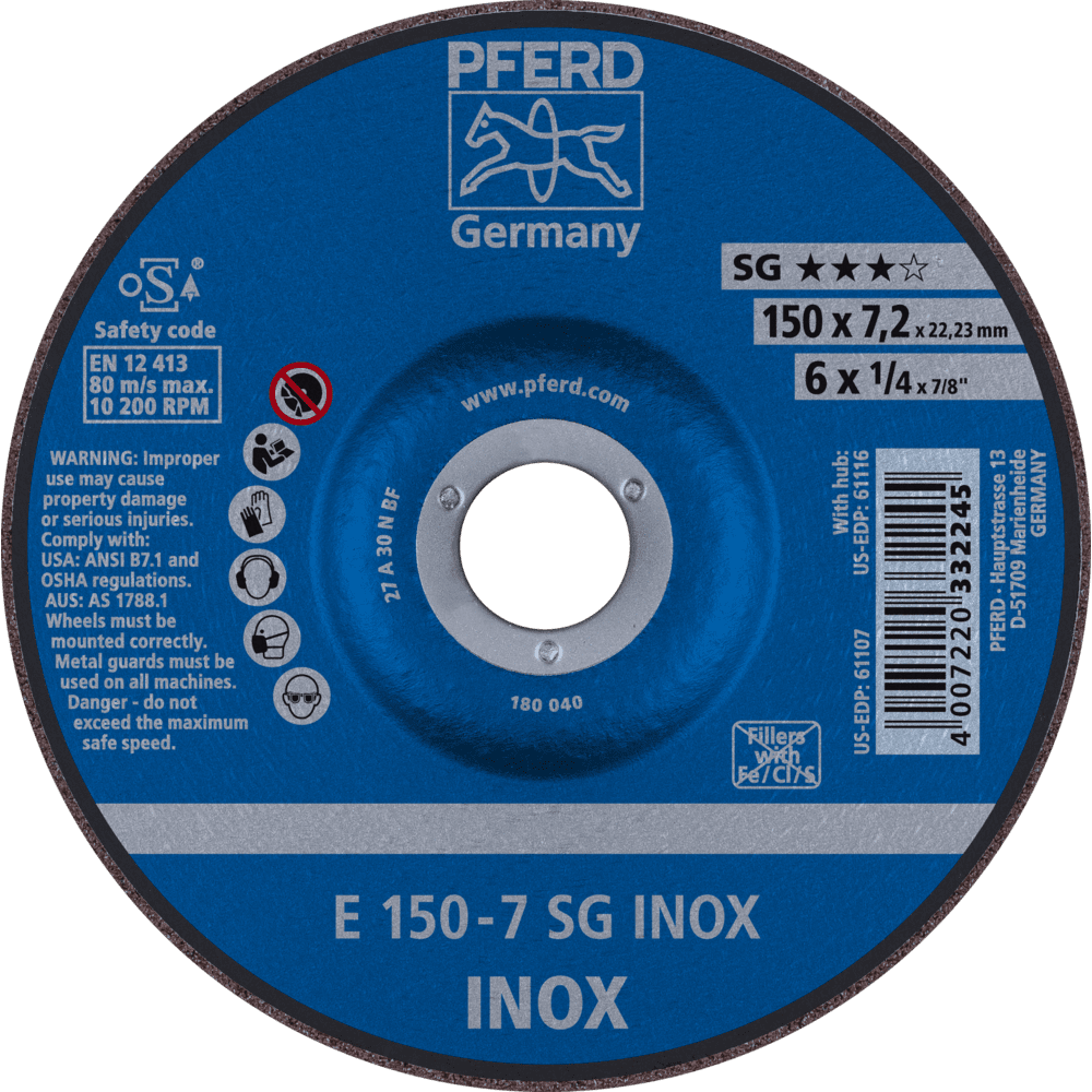 PFERD Schruppscheiben E 150-7 SG INOX