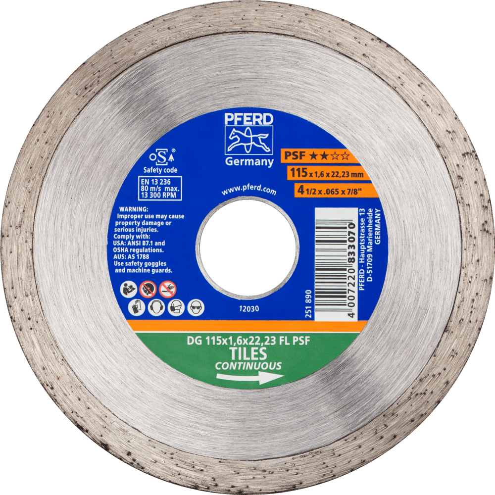 PFERD Diamantwerkzeuge für die Bauindustrie DG 115 x 1,6 x 22,23 FL PSF (ZA)