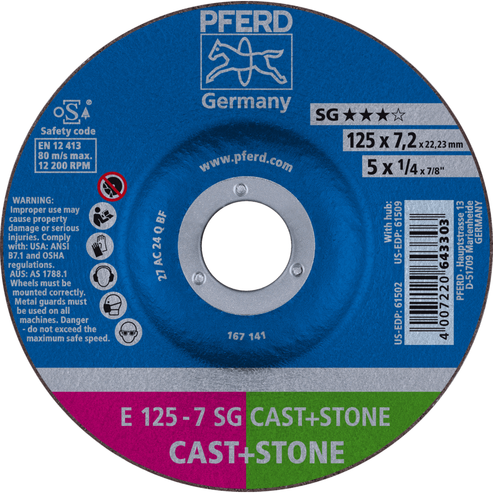 PFERD Schruppscheiben E 125-7 SG CAST+STONE