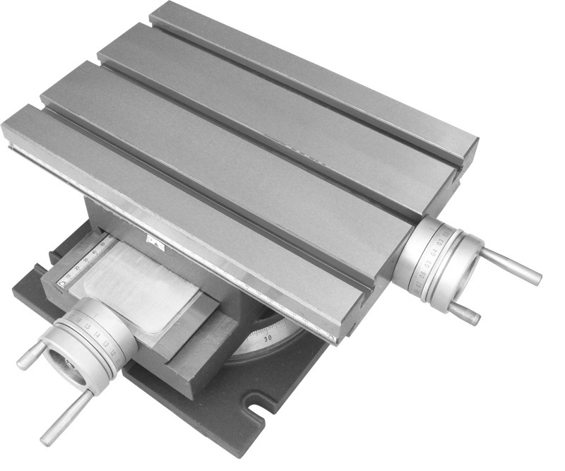 Kreuztisch KT BASIC mit 2 Achsen, 225 x 175 mm, mit Drehplatte
