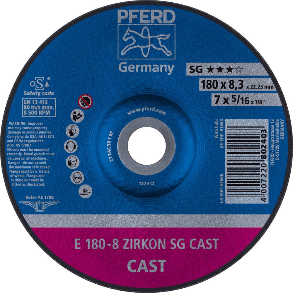 PFERD Schruppscheiben E 180-8 ZIRKON SG CAST