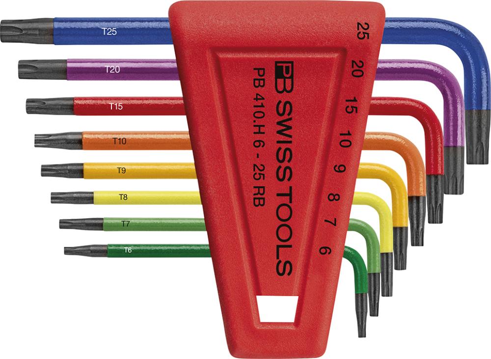 Winkelschraubendreher- Satz im Kunststoffhalter 8-teilig T6-T25 Rainbow PB Swiss Tools