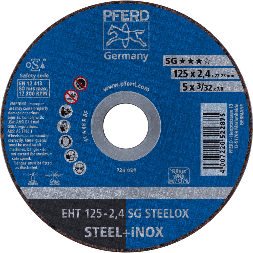 PFERD Trennscheiben EHT 125-2,4 SG STEELOX