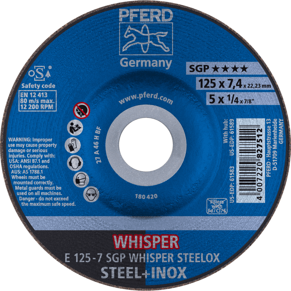 PFERD Schruppscheiben E 125-7 SGP WHISPER STEELOX