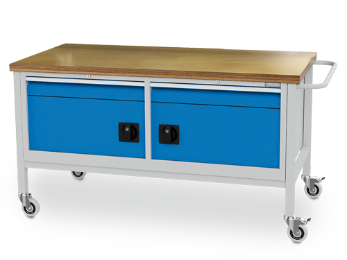 Mobile Werkbank, Tiefe 750 mm, R 24-24, Schubladenanzahl: 2