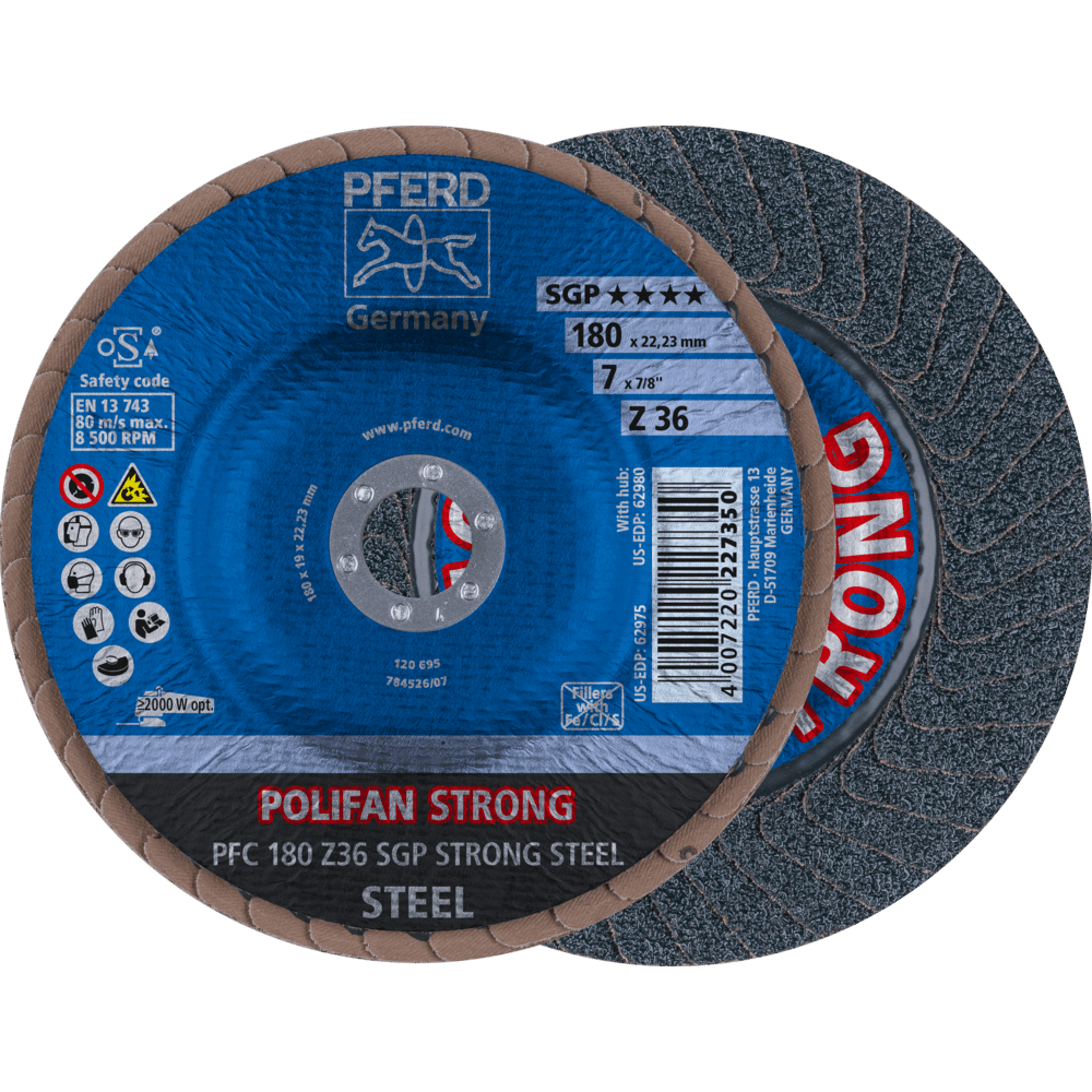 PFERD POLIFAN-Fächerscheiben PFC 180 Z 36 SGP STRONG STEEL