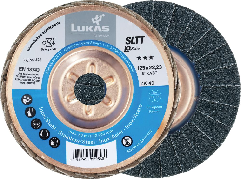 Fächerschleifscheibe SLTTStahl 125mm ZK 60 Lukas-Erzett