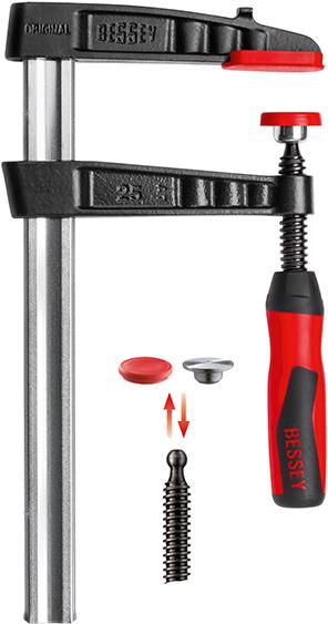 Schraubwzinge Temperguss mit 2-Komponenten-Heft 300x140mm / 32x10mm BESSEY
