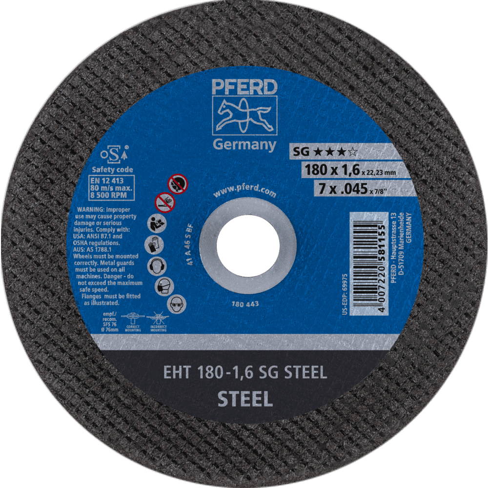 PFERD Trennscheiben EHT 180-1,6 SG STEEL