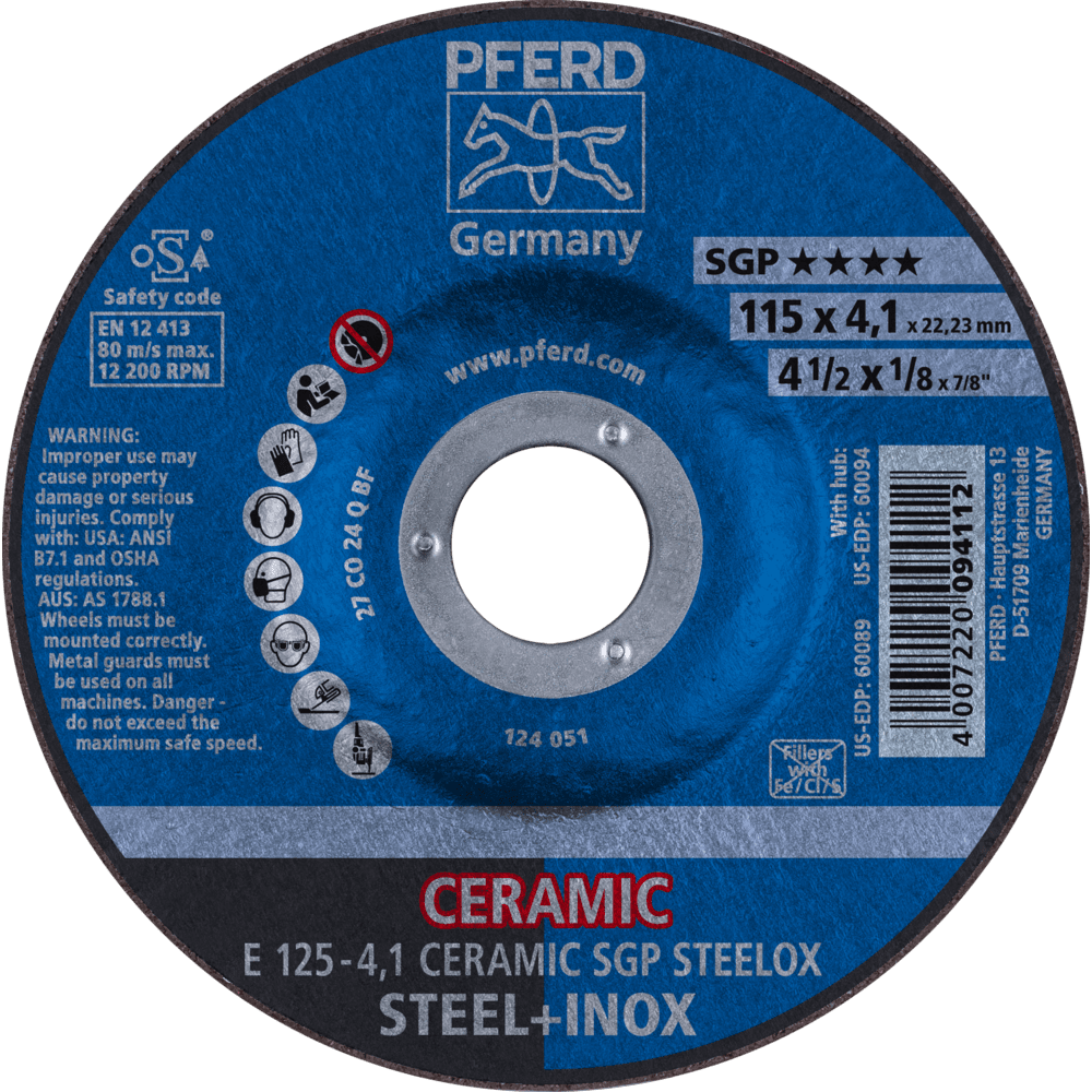 PFERD Schruppscheiben E 125-4,1 CERAMIC SGP STEELOX