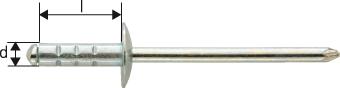 Mehrbereichs-Blindniet Stahl/Stahl Großkopf 4x13mm GESIPA PolyGrip