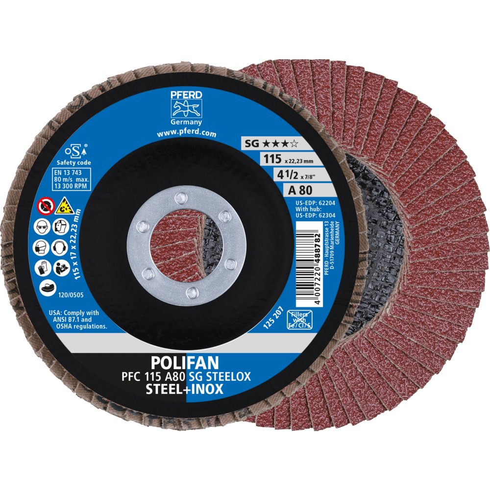PFERD POLIFAN-Fächerscheiben PFC 115 A 80 SG STEELOX