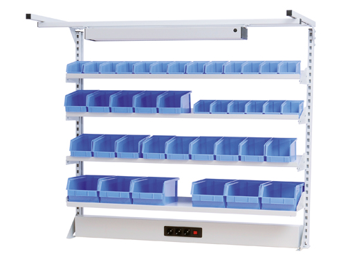 Multi-Wand-Aufbau workline Breite 1500 mit Obergestell, 1x Energiekanal , 4x ...