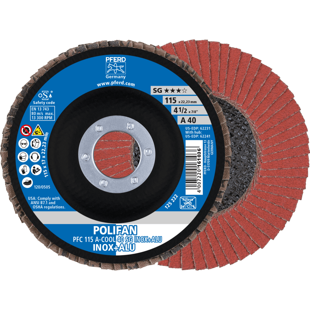 PFERD POLIFAN-Fächerscheiben PFC 115 A-COOL 40 SG INOX+ALU