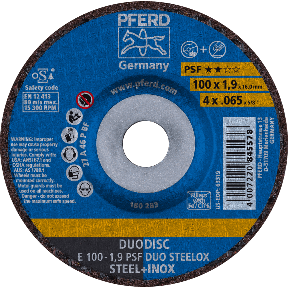 PFERD Trennscheiben E 100-1,9 PSF DUO STEELOX/16,0