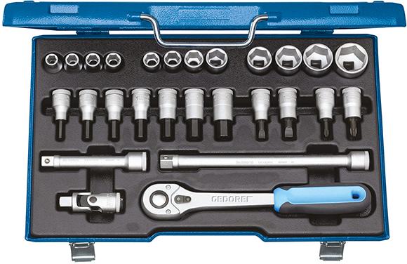 Steckschlüssel-Garnitur 1/2" 19IMU-10 27-teilig Gedore