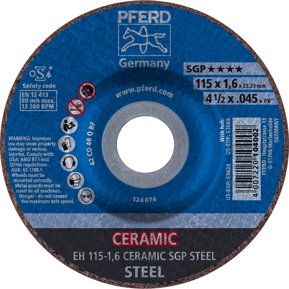 PFERD Trennscheiben EH 115-1,6 CERAMIC SGP STEEL