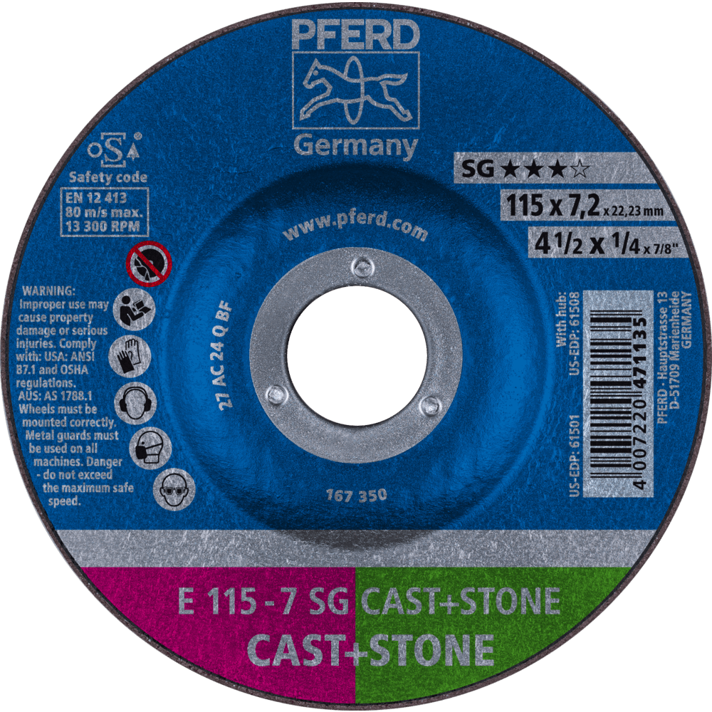PFERD Schruppscheiben E 115-7 SG CAST+STONE
