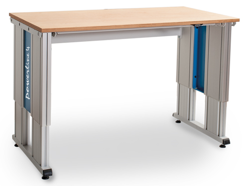 Powerline 4 Grundgestell mit Arbeitsplatte Buche Multiplex 40 mm, Tiefe 900, ...