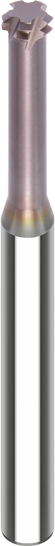 VHM-Innengewindefräser mit zwei Zähne D1=1,9 P=0,45 D2=4 L2=0,9 L1=50 D3=1,33 L3=5,5