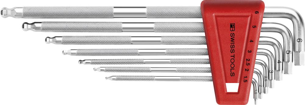 Winkelschraubendreher- Satz im Kunststoffhalter 7-teilig 1,5-6mm SAFETY Kugelkopf PB Swiss Tools