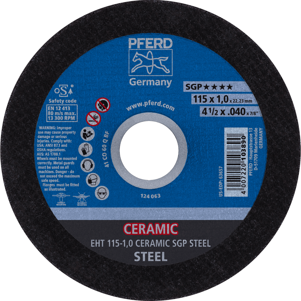 PFERD Trennscheiben EHT 115-1,0 CERAMIC SGP STEEL