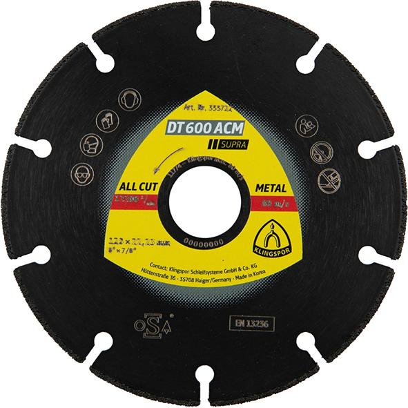 Diamanttrennscheibe DT 600 ACM Supra 125x1,3X22,23mm KLINGSPOR