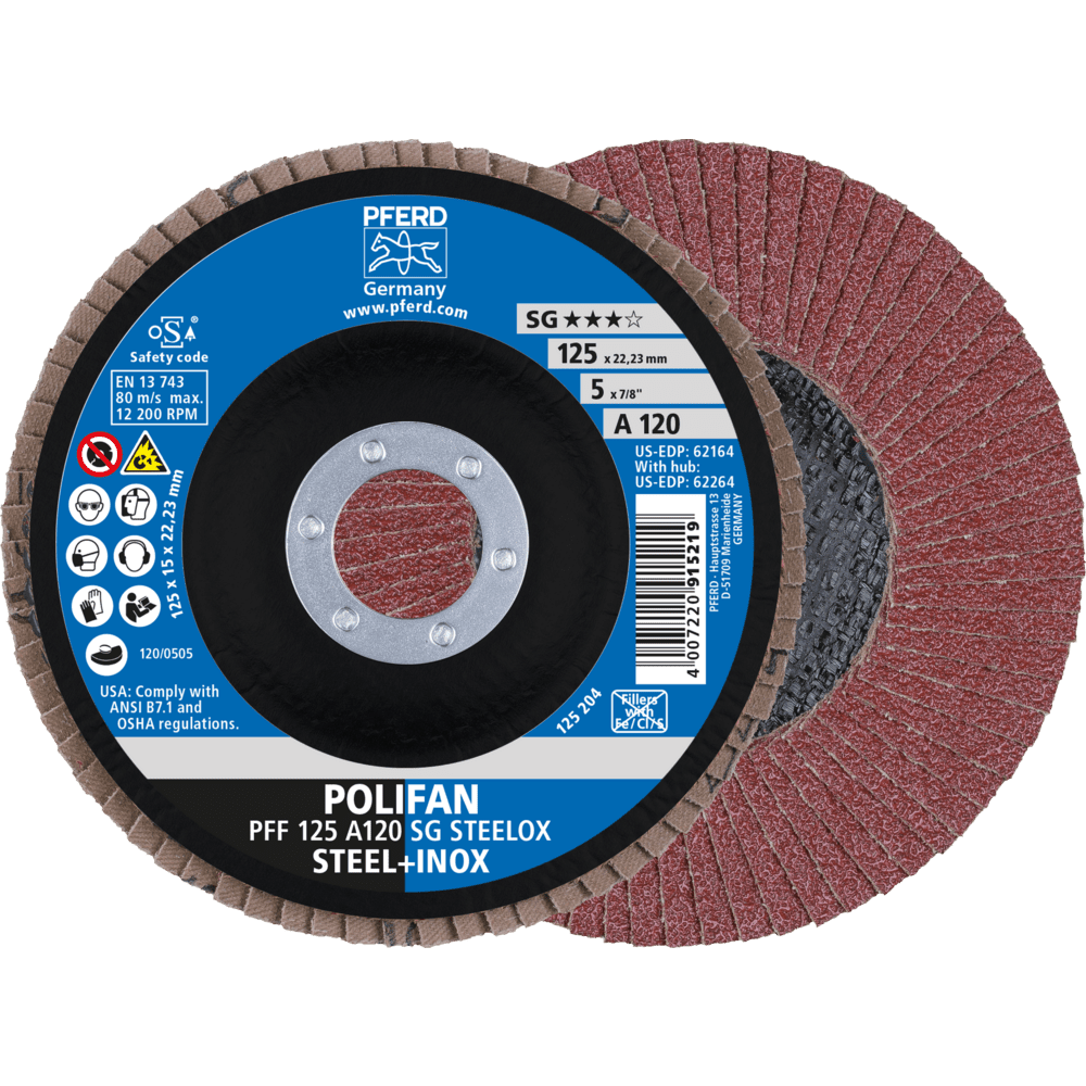 PFERD POLIFAN-Fächerscheiben PFF 125 A 120 SG STEELOX