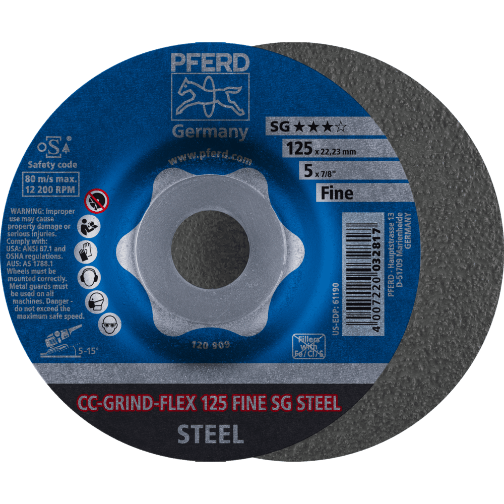 PFERD CC-GRIND (inkl. SOLID, FLEX, STRONG) CC-GRIND FLEX 125 SG STEEL FINE
