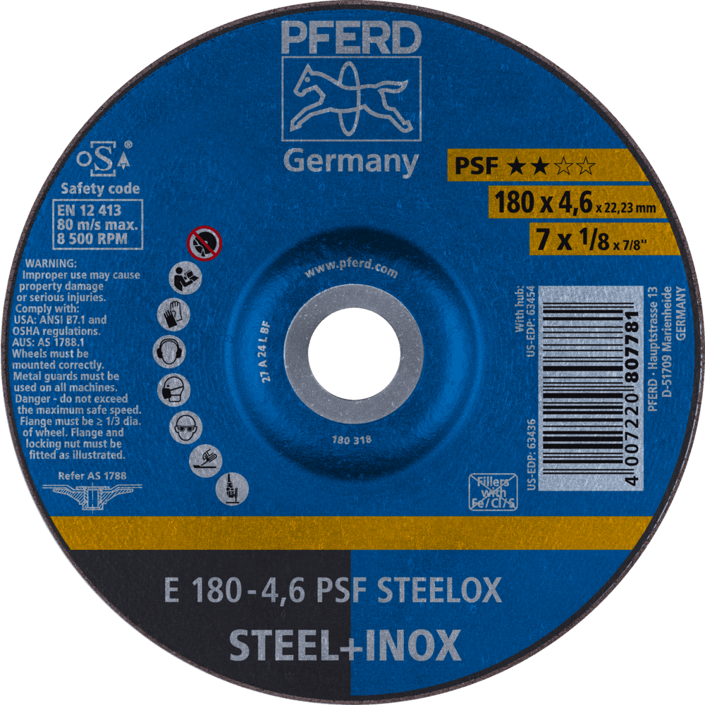 PFERD Schruppscheiben E 180-4,6 PSF STEELOX
